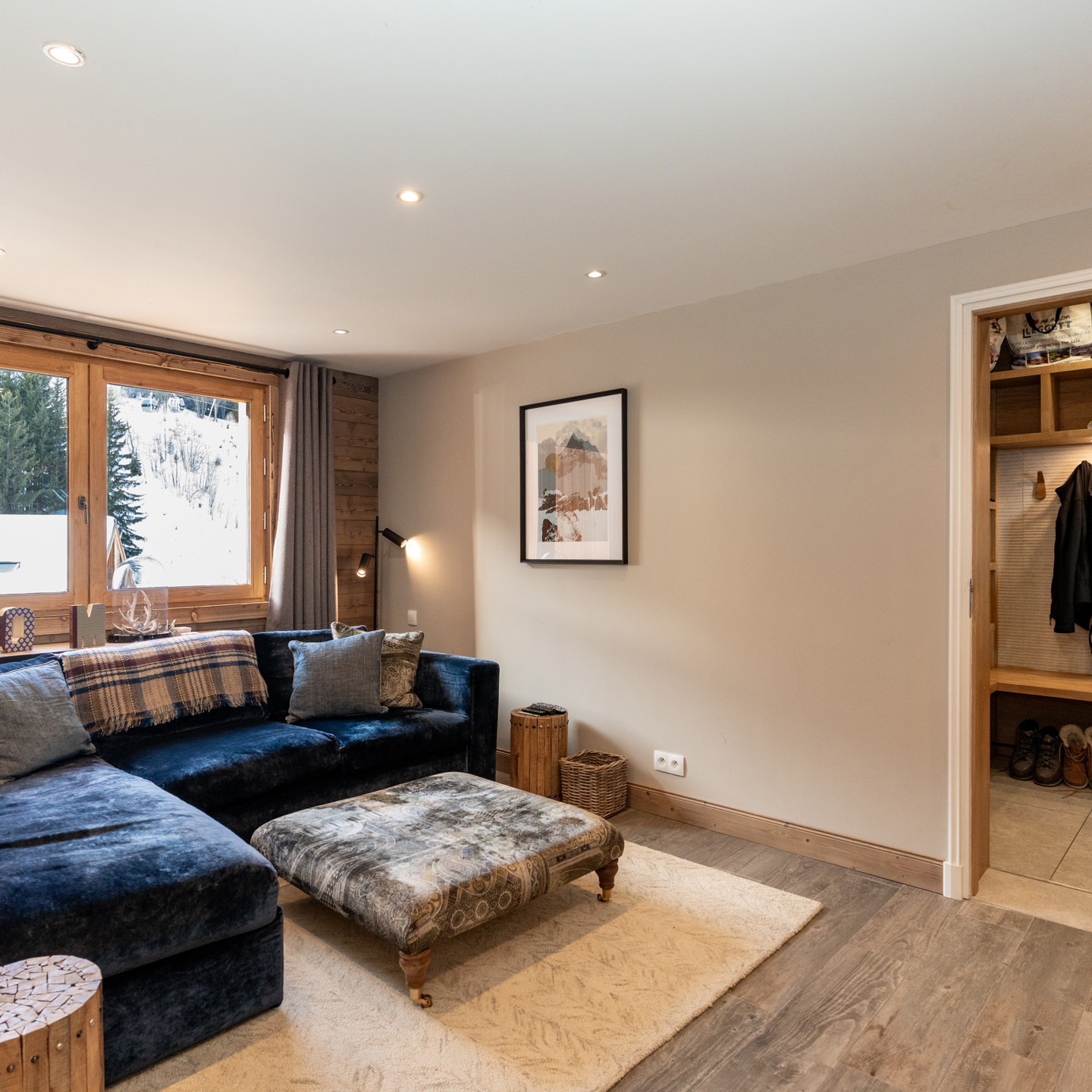 Chalet Quatre Meules TV Room And Ski Room Entrance