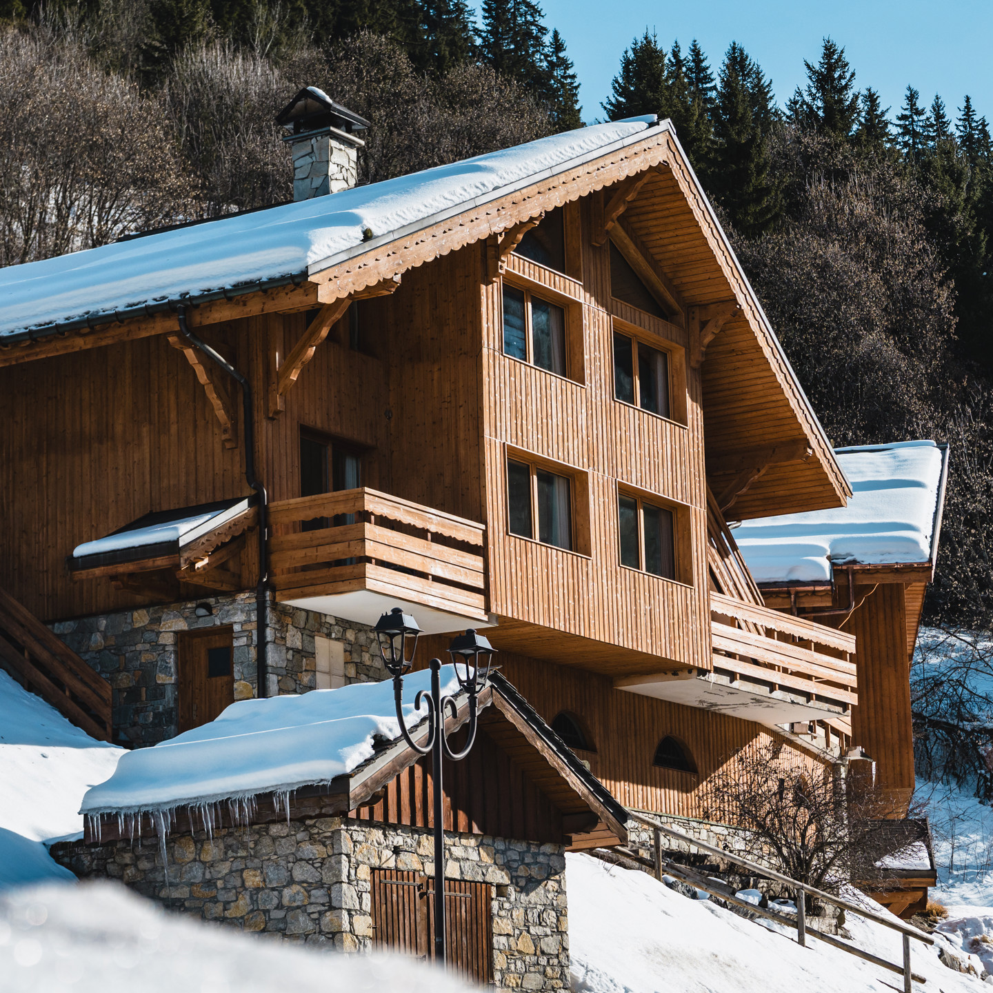 Chalet Pasarale, Snowy Day Exterior