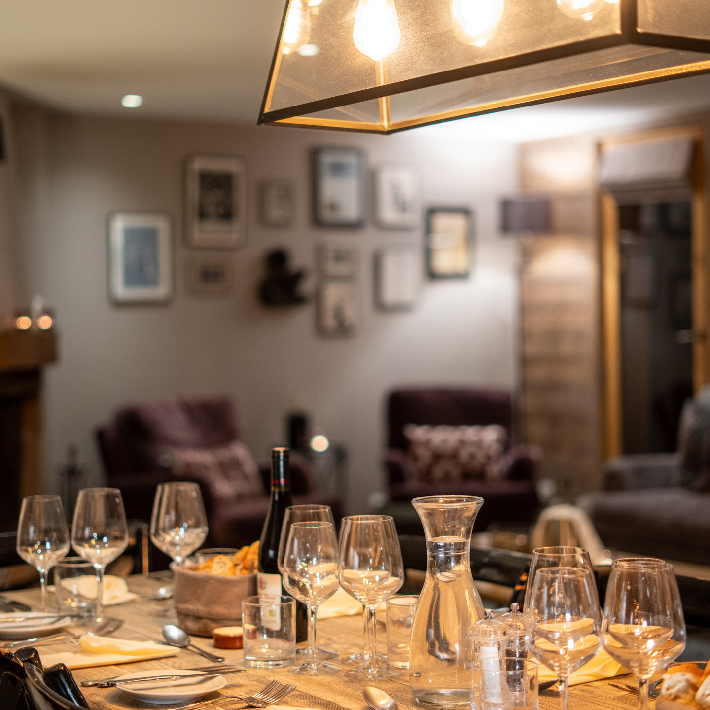 Chalet Quatre Meules Dining Table Set For Dinner