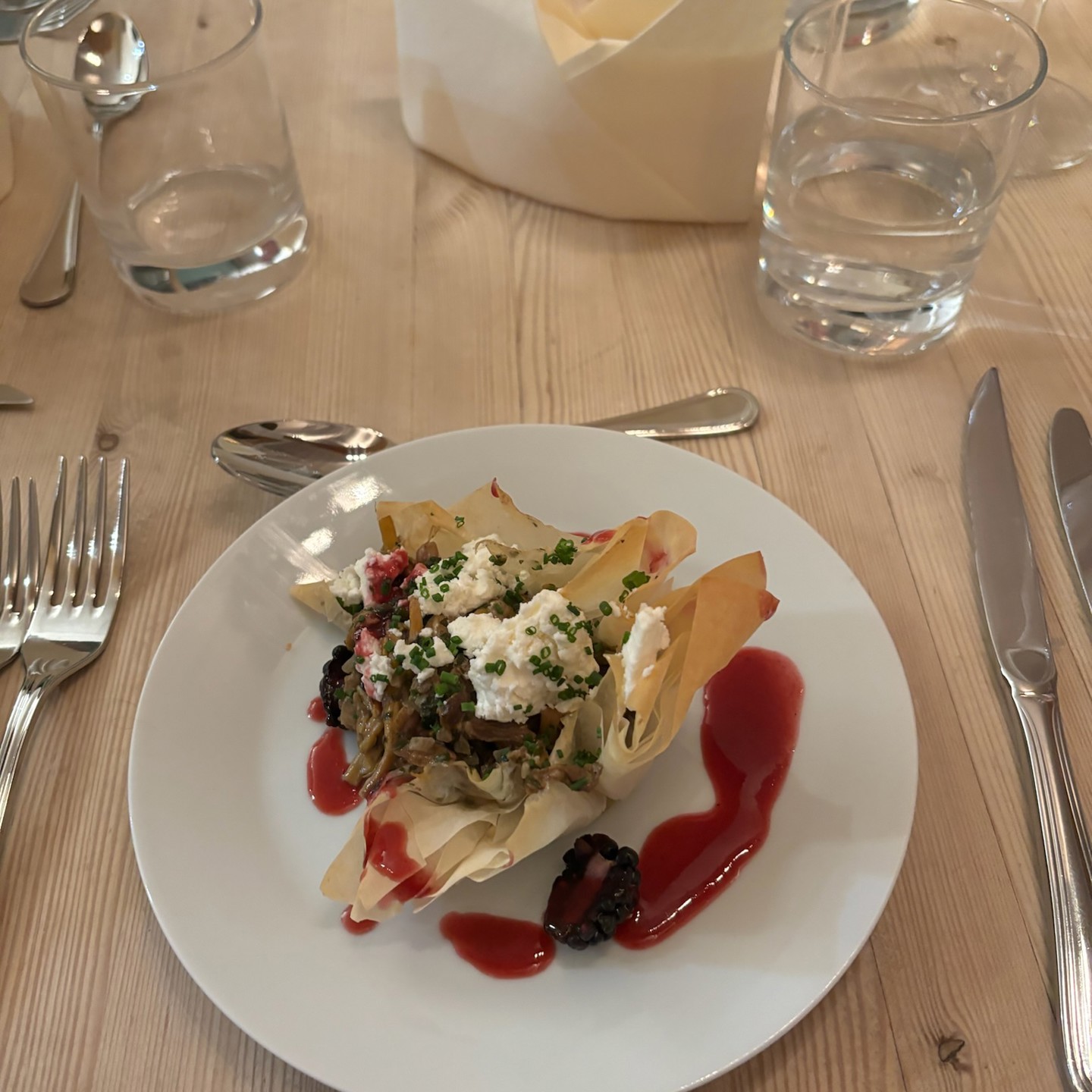 Roasted vegetable tart with whipped feta